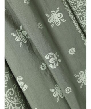 CRAFT STANDARD BOUTIQUE パネル柄ウエスト切り替えボリュームワンピース Light Green