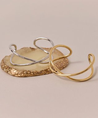 Phoebe 〈金属アレルギー対応〉フロークロスバングル　シルバー/ニッケルフリー シルバー