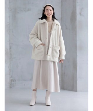 Green Parks 衿付きボアブルゾン Ivory