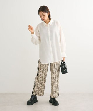 Green Parks アソート柄サイドラインパンツ Beige