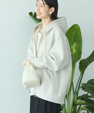 AMERICAN HOLIC ダンボールポンチZIPパーカー Gray Beige