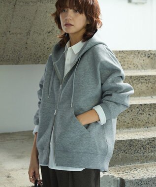 AMERICAN HOLIC ダンボールポンチZIPパーカー Gray Mixture