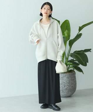 AMERICAN HOLIC ダンボールポンチZIPパーカー Gray Beige