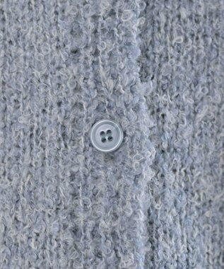 Tiaclasse 【着丈が選べる】ハイネックブークレカーディガン ショート丈ブルー