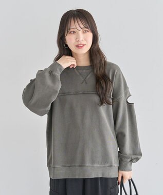 Green Parks ・ＤＯＵＢＬＥ　ＦＬＡＧＳ　カットオフピグメントスウェ Charcoal Gray