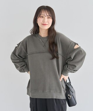 Green Parks ・ＤＯＵＢＬＥ　ＦＬＡＧＳ　カットオフピグメントスウェ Charcoal Gray