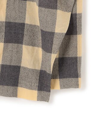 BEIGE， HOBBS / フェイクレザーポケットウールチェックラップスカート L.Mustard ×Md Gray