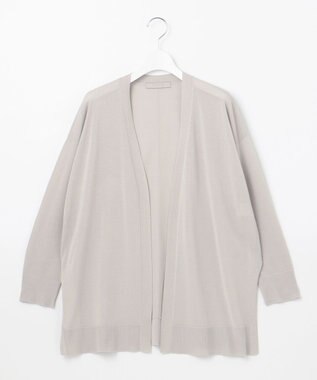 UNFILO L 【洗える】接触冷感シアーカーディガン ライトグレー系