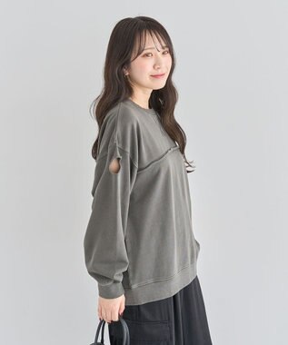 Green Parks ・ＤＯＵＢＬＥ　ＦＬＡＧＳ　カットオフピグメントスウェ Charcoal Gray