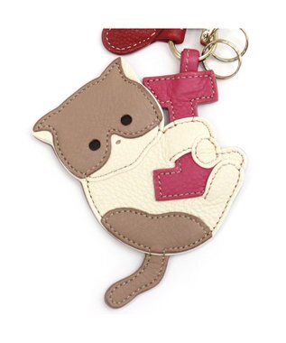 IBIZA アニマーダ　牛革　チャーム（ネコ） オーク