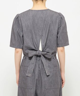 uncrave ライトデニム パフスリーブブラウス グレー