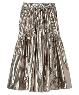 Green Parks ・ＥＬＥＮＣＡＲＥ　ＤＵＥ　メタリックティアードスカート Black Silver