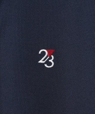23区GOLF 【MEN】ミニワッフル長袖ポロ ネイビー系