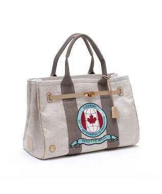 A.D.M.J. 【ファブリック】リネンラメクロス/前金具付トート32cm(Dカン＋)リネンラメクロス/前金具付トート40cm(Dカン＋) SILVER