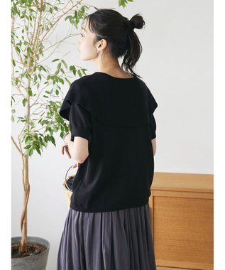 CRAFT STANDARD BOUTIQUE ＢＩＧカラー半袖ニットプルオーバー Black