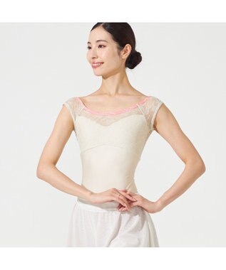 Chacott フレンチスリーブレオタード ハニーベージュ