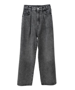 Green Parks ・ＥＬＥＮＣＡＲＥ　ＤＵＥ　デニムタックワイドパンツ Black