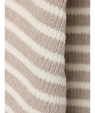 CRAFT STANDARD BOUTIQUE 洗えるモールニットボーダープルオーバー Gray Beige