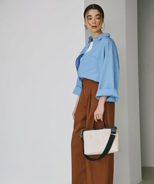 TOPKAPI 【Breath TOPKAPI】RIPPLE リプル ショルダー付き シンプル ミニ トートバッグ オフ