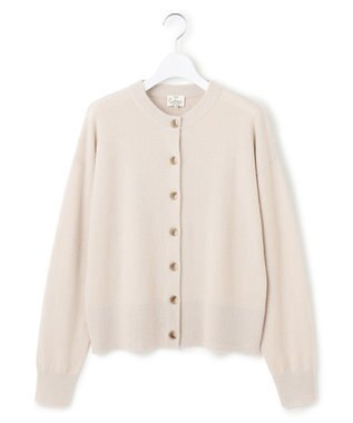 23区 L 【見上愛さん着用/STORY掲載】ピュアカシミヤ クルーネック カーディガン ベージュ系