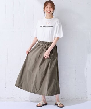 ANY 【汗ジミ防止加工】シルケットスムース半袖ロゴTシャツ オフ