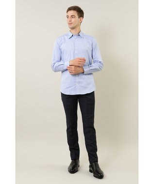 DAKS ウールチェックパンツ ネイビー