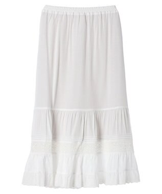earth music&ecology レースティアードスカート Ivory
