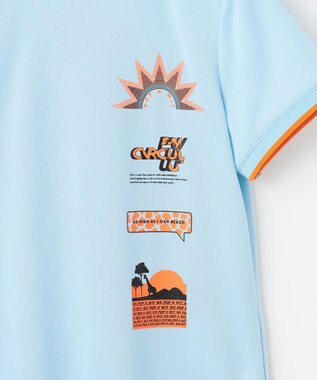 PW CIRCULUS 【UVカット / 吸水速乾】【WOMEN】グラフィティ モック T ゴルフウェア レディース スカイブルー系