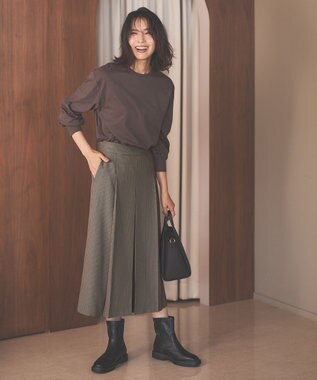 ANY 【UVケア】ビューティベーシックロングＴシャツ ブラウン