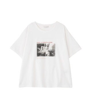 Green Parks アソート柄フォトＴシャツ Off White