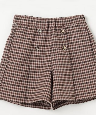 ANY KIDS チェックショートパンツ ブラウン