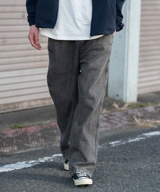 WEGO 【ユニセックス着用ITEM/ウエストゴム】ユルフィットデニムイージーパンツ グレー