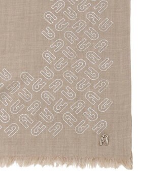 MOONBAT FURLA(フルラ）ウール アーチロゴストール モカブラウン