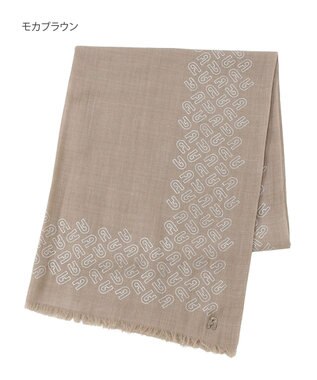 MOONBAT FURLA(フルラ）ウール アーチロゴストール モカブラウン