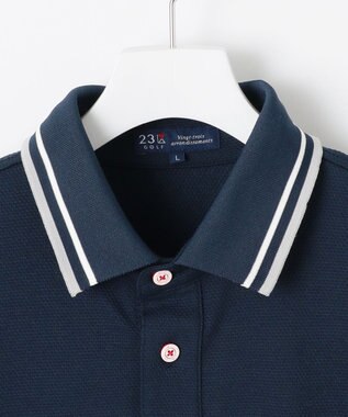 23区GOLF 【MEN】【吸水速乾/UVカット】ベーシック ポロシャツ ネイビー系