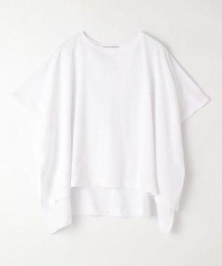 ANY ハイツイストコットンポンチョ風Tシャツ オフ