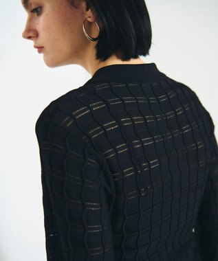 GRACE CONTINENTAL ウェーブニットワンピース ブラック