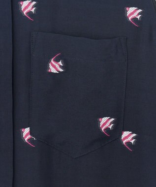 GRACE CONTINENTAL エンゼルフィッシュジャガードワンピース ネイビー