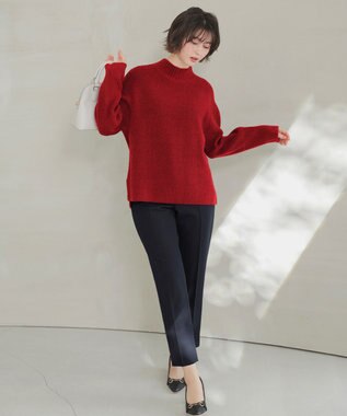 ANY SIS L ハイネックAir ニット レッド