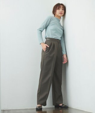 Feroux 【洗える】シアーメロー プルオーバー ライトグリーン系