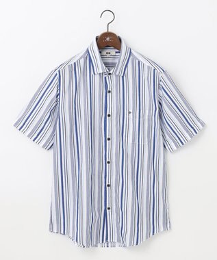 JOSEPH ABBOUD 【吸水速乾】ソアロンストライプ 半袖 ダルブルー系1