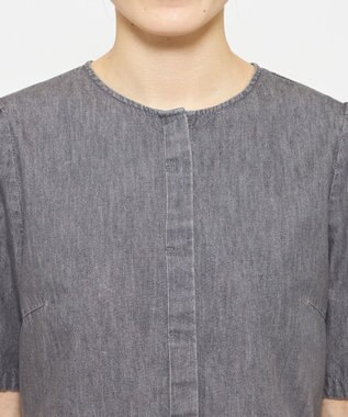 uncrave ライトデニム パフスリーブブラウス グレー