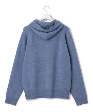 J.PRESS YORK STREET 【UNISEX】ウールカシミヤ フーディーニット ダルブルー系