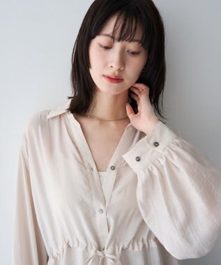 YECCA VECCA シアー2way袖バルーンチュニック Light Beige