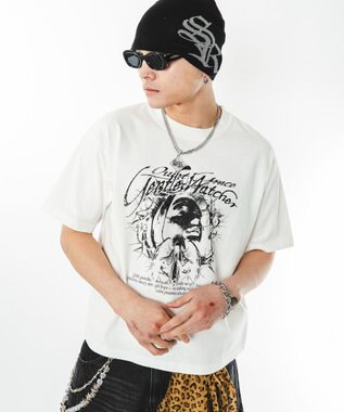 WEGO 【ユニセックス着用ITEM】ブリーチグラフィックT（SS） ホワイト