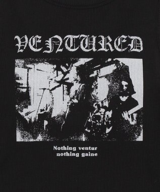 WEGO サイドレースアップグラフィックタンク ブラック