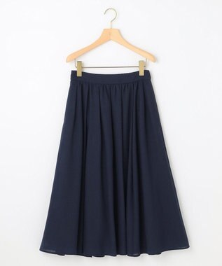 組曲 【セット着用可】ウールライクサキソニータック スカート ネイビー系