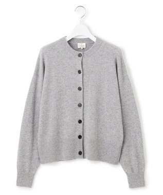 23区 L 【見上愛さん着用/STORY掲載】ピュアカシミヤ クルーネック カーディガン ライトグレー系