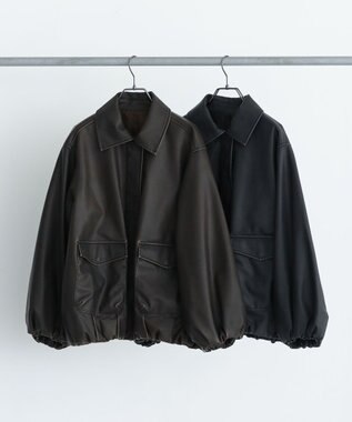 Green Parks ■ＥＳＣＡＲ　フェイクレザーバルーンブルゾン Black