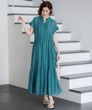 23区 S 【先行予約/WEB&一部店舗限定】シアーワッシャー レース ワンピース ターコイズ系